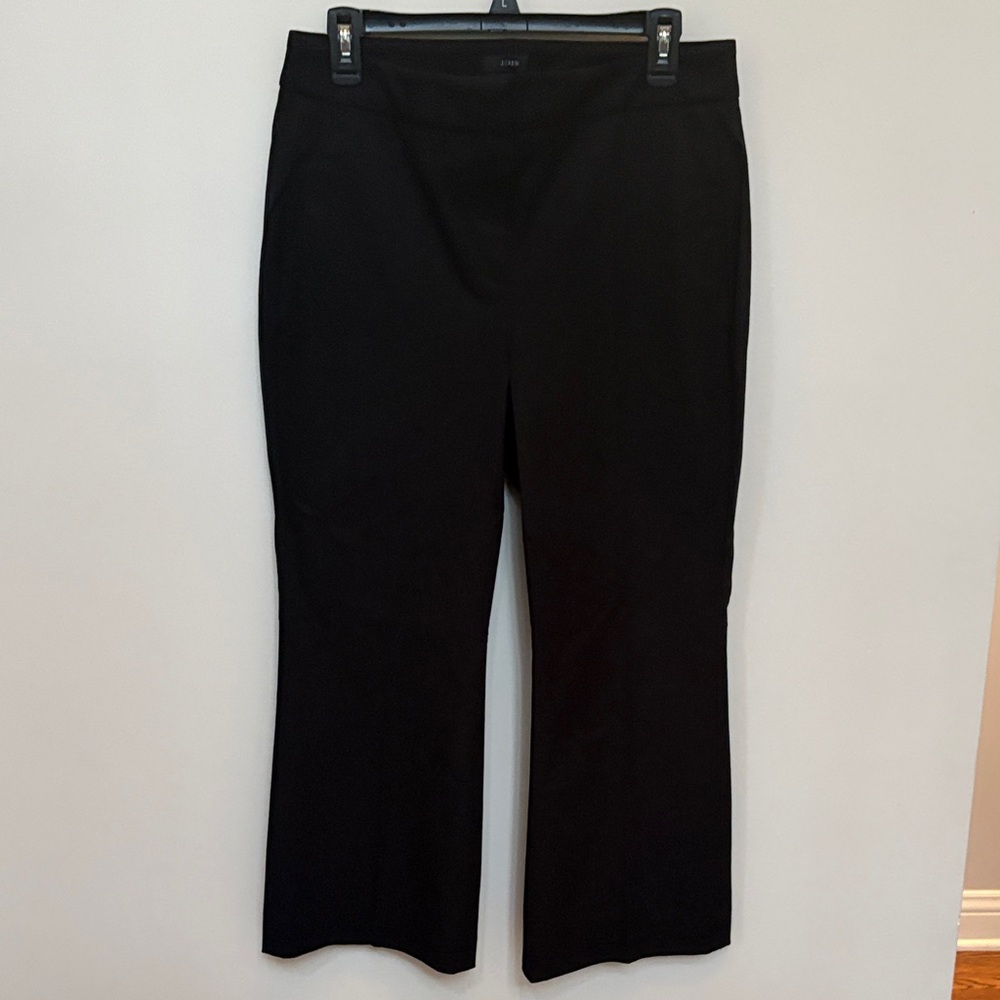 J. Crew Black Cropped Straight-Leg Trousers